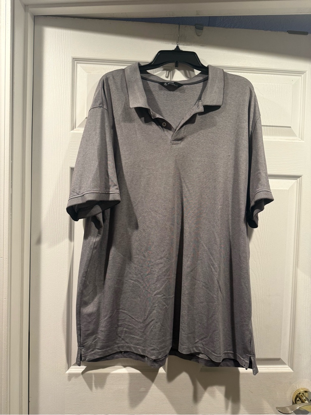 Men's Short-Sleeve Gray Polo Shirt - Classic Casual Polo. Size XXL